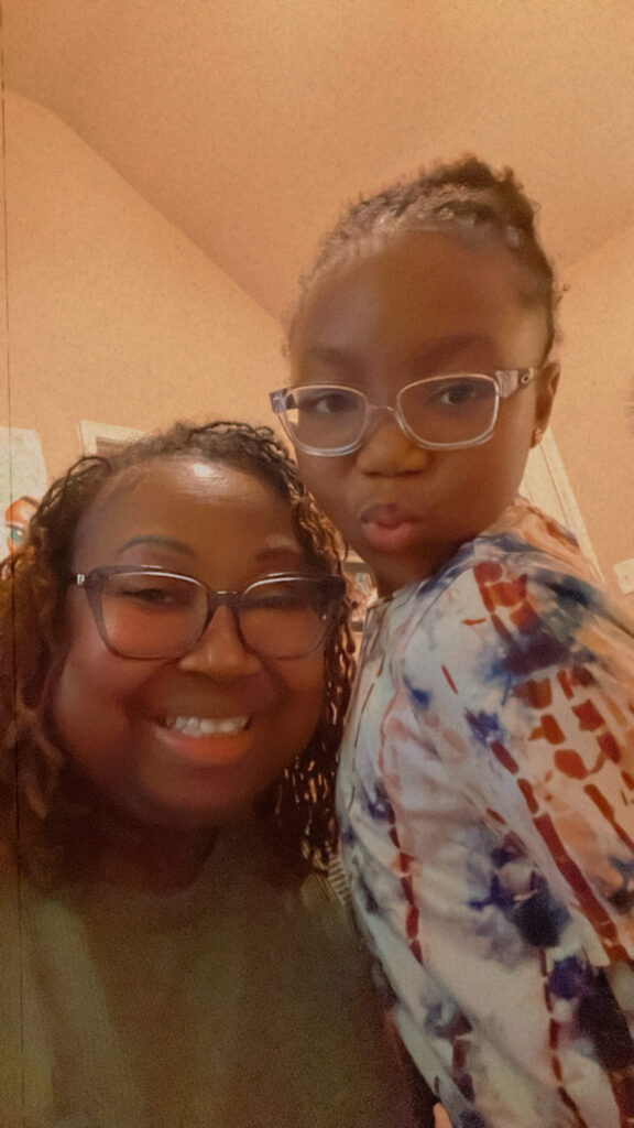 Double lung recipient, Tameka Chauka takes a selfie with her daughter, Malia.
