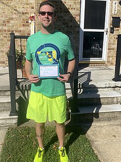 Heart recipient, Dave McLauglin honors his donor hero every year by participating in Infinite Legacy's Annual Donate Life Family Fun Run.