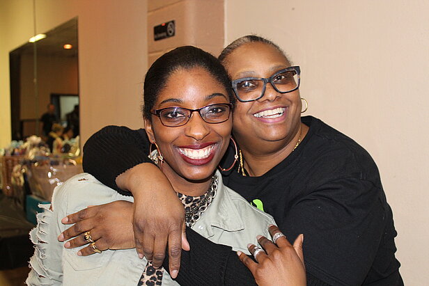 Danette Ragin, living kidney recipient hugs her daughter Angel Marque, who donated her kidney to save her moms life.