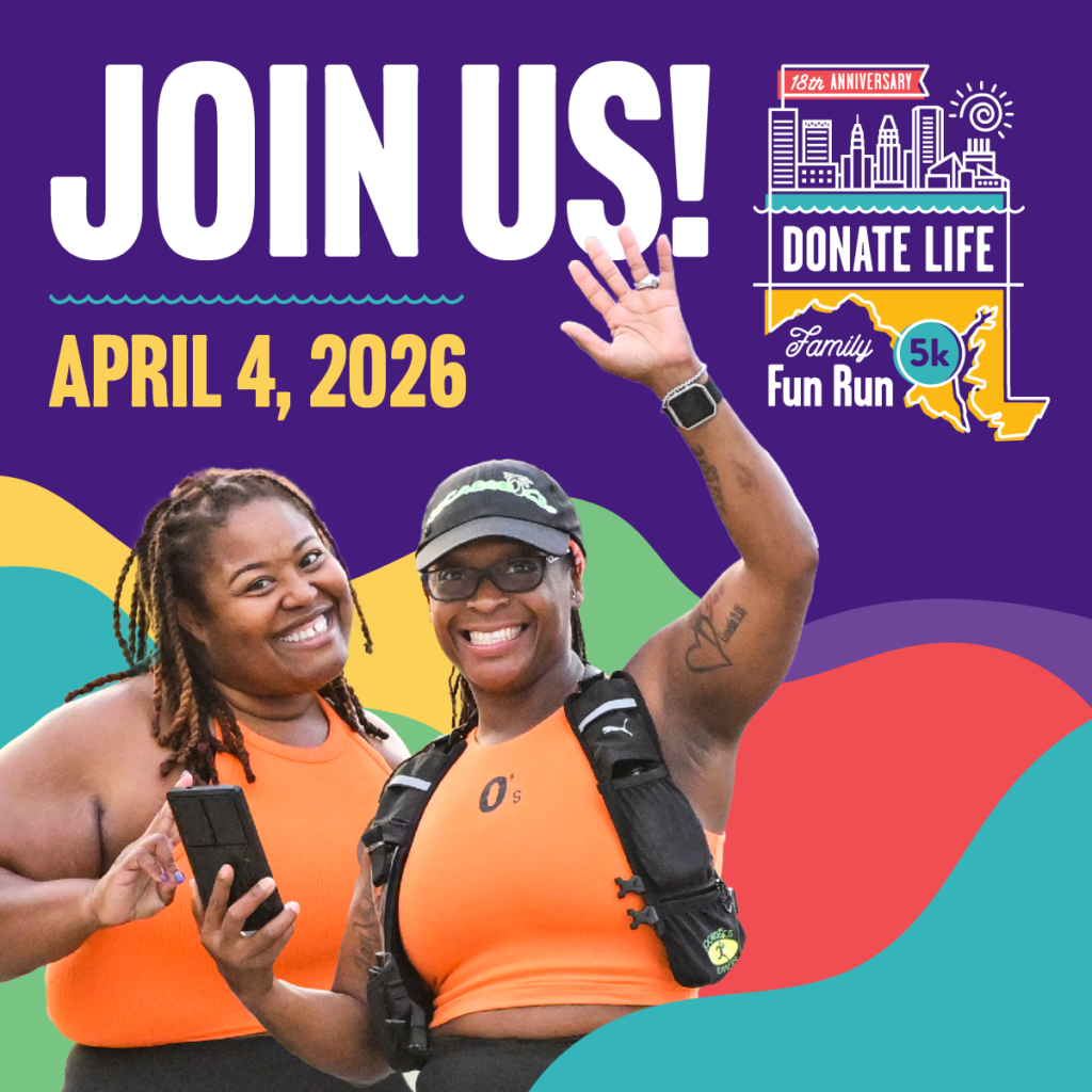 Join us for Infinite Legacy's Annual Donate Life Family Fun Run on April 4, 2026, to honor organ, eye and tissue donors in Maryland, Northern Virginia and Washington, DC.
