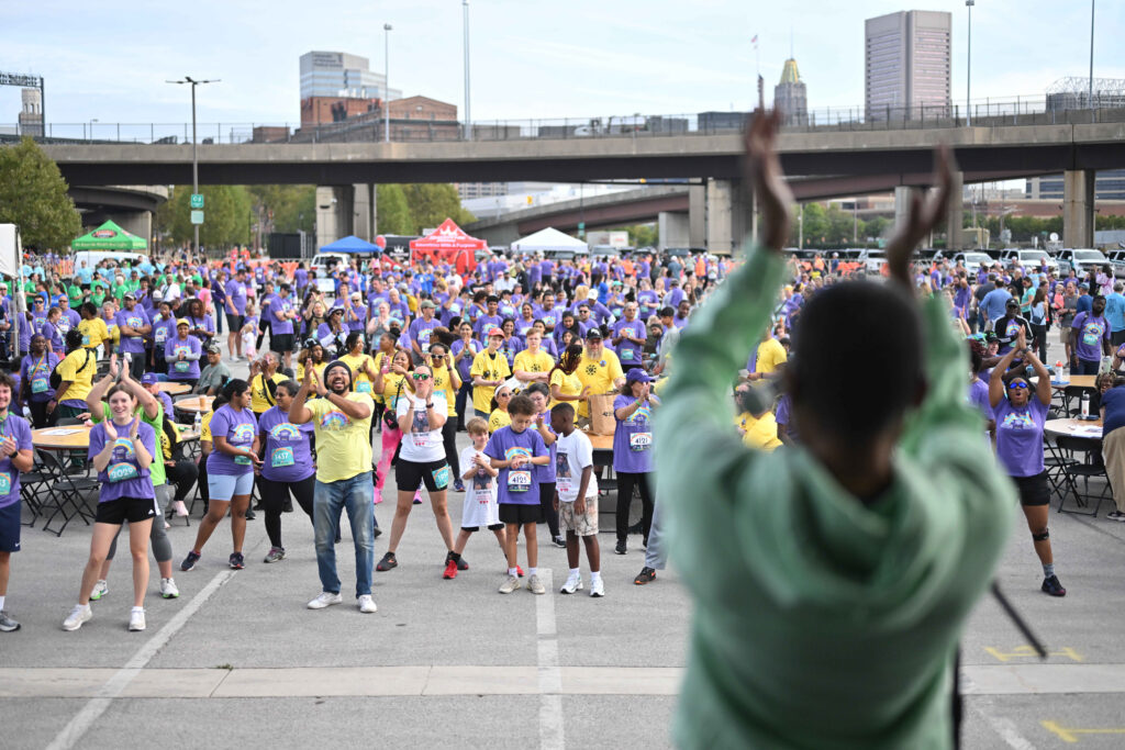 Participants get ready for the Donate Life Family Fun Run by joining in on the Zumba warmup.