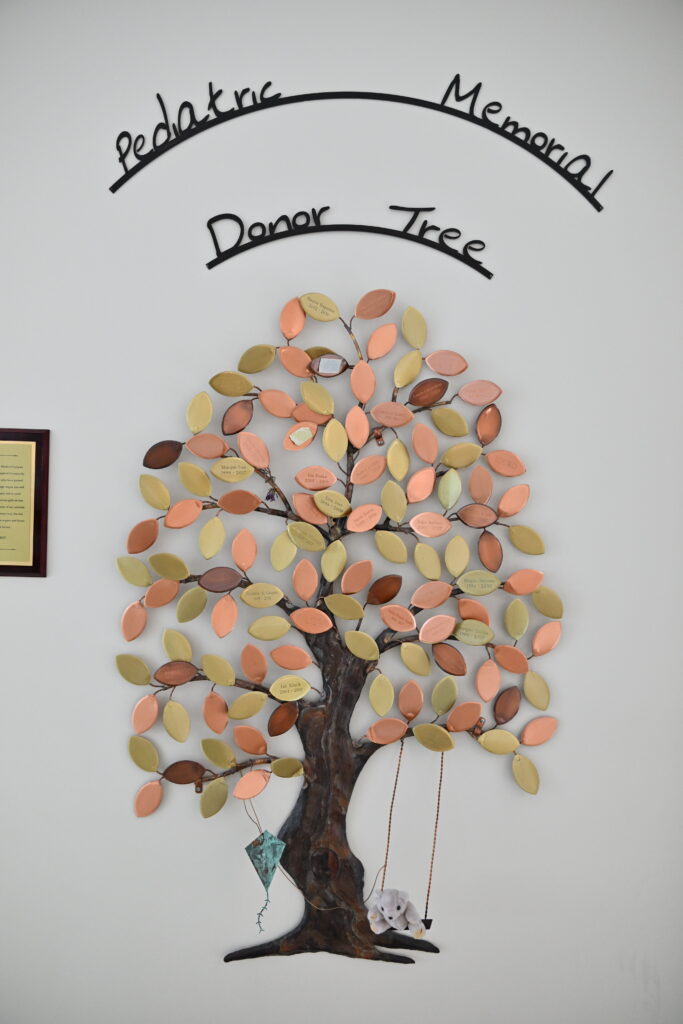 A pediatric memorial donor tree to honor pediatric donation.